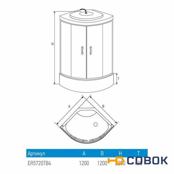 Фото душевая кабина Erlit ER5720TB4 (1200*1200*2250)
