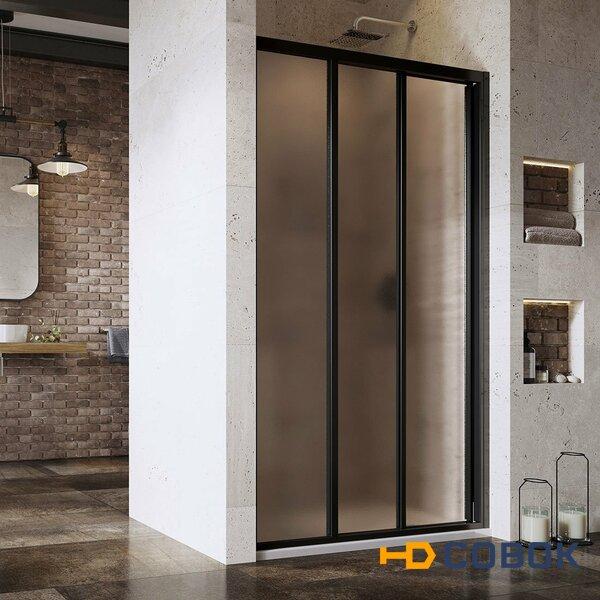 Фото Ravak 00VA03R2ZG Душевая дверь Supernova ASDP3-100 см черный профиль, матовое стекло