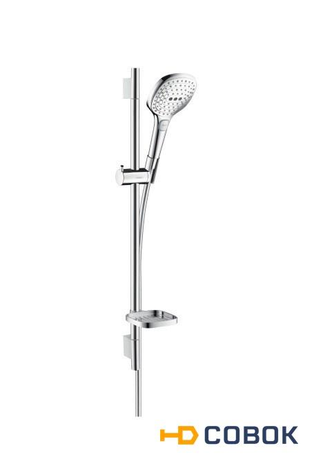 Фото Hansgrohe Raindance Select E 120 / Unica’S Puro EcoSmart 26622400 Душевой гарнитур (хром/белый)