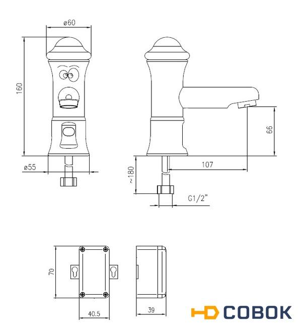 Фото IDRAL 01250 детский бесконтактный смеситель для раковины