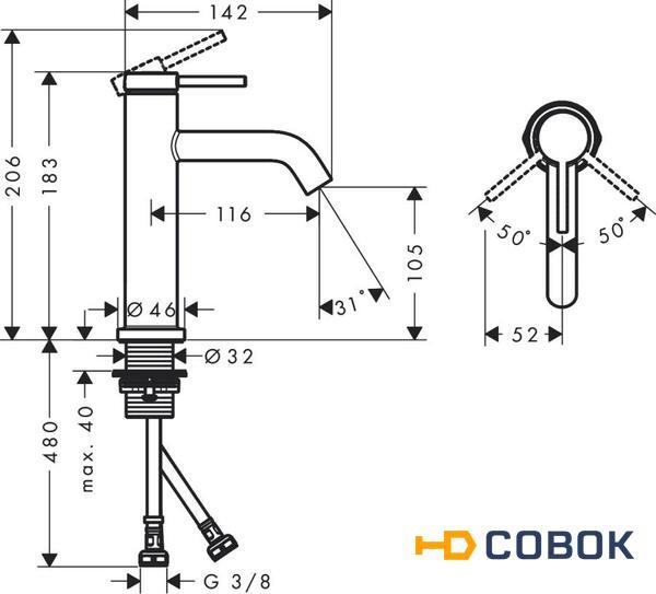 Фото Hansgrohe Tecturis S 73311140 Смеситель для раковины