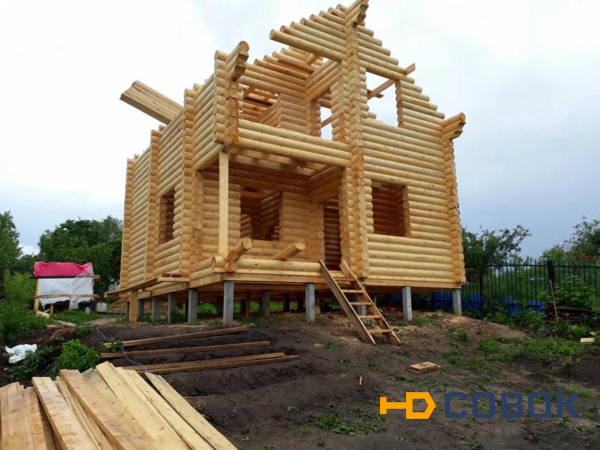 Фото Фундамент для дома на железобетонных сваях