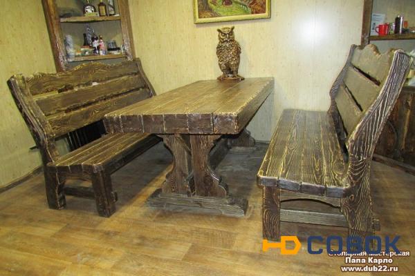 Фото Мебель деревянная под старину. Брашированная древесина.