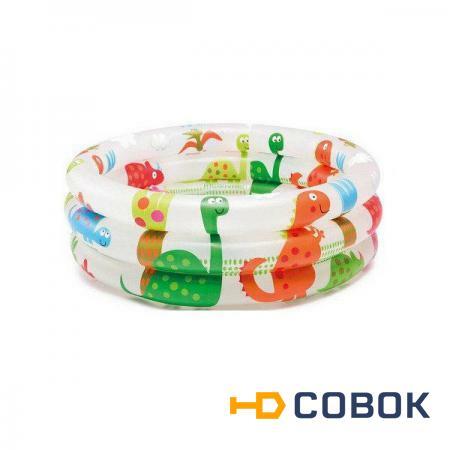 Фото Надувной детский бассейн Intex 57106NP "Dinosaur 3 Ring Baby Pool" (61х22 см) (1-3 лет)