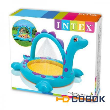 Фото Надувной детский бассейн с фонтанчиком Intex 57437 Dino Spray Pool 3+