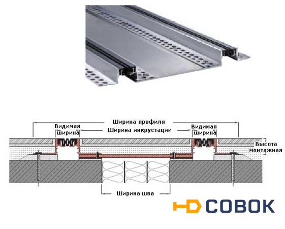 Фото Профиль для деформационного шва в сейсмической зоне Migua Migumax SDP 150/55/35