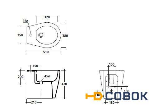 Фото Galassia Midas 9908NB Биде напольное