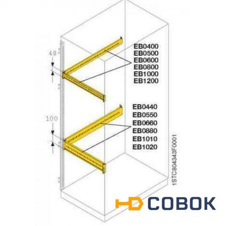 Фото Профиль L=400 H=100 для монтажа аксессуаров(2шт); EB0440