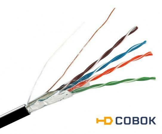 Фото FUTP4-C5E-S24-OUT-PE-BK-500 (FTP4-C5E-SOLID-OUTDOOR-40-500) кабель витая пара (LAN) для структурированных систем связи