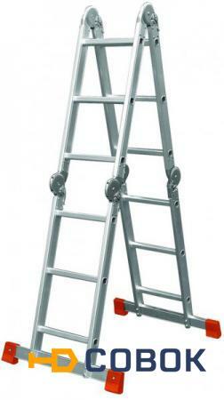 Фото Лестница четырехсекционная алюминиевая Кратон 4х4 ст.