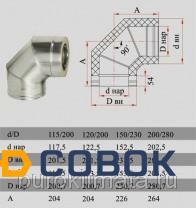 Фото Отвод 90° с изоляцией Дымок OТFR90 d200 DADA