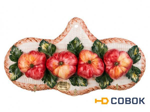 Фото Вешалка для кухонных полотенец "томаты" длина=28 см Ceramiche D'arte (335-039)