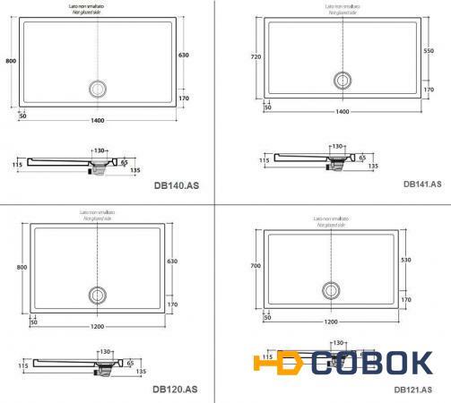 Фото Душевой поддон Globo Docciabella DB140.AS