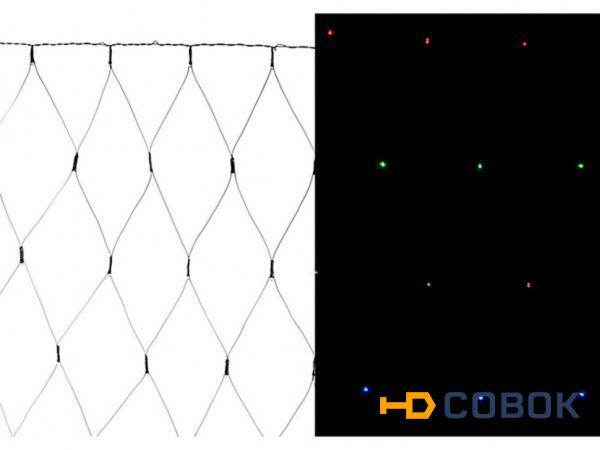 Фото Электрогирлянда со светодиодами-сеть 90х140 см 220в 88 led цвет мульти