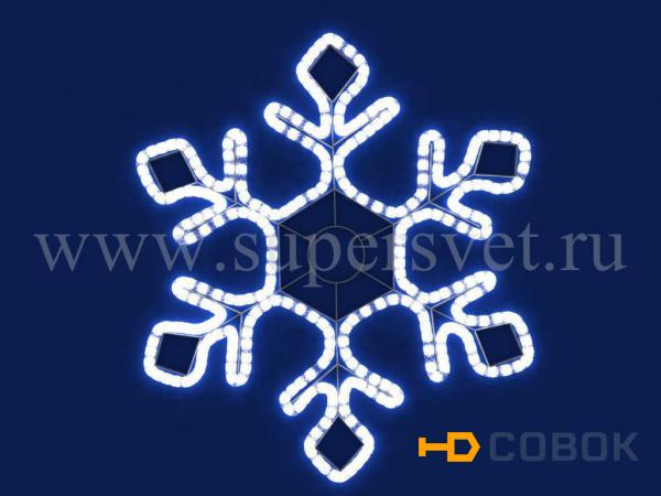 Фото Светодиодный мотив 2D "Снежинка" из дюралайта LED-LT-SNOW-120CM-220V (цвет белый)