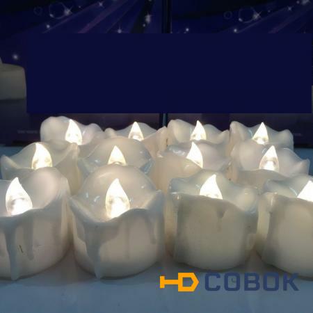 Фото Цветной светодиодный фонарик в форме свечи белый