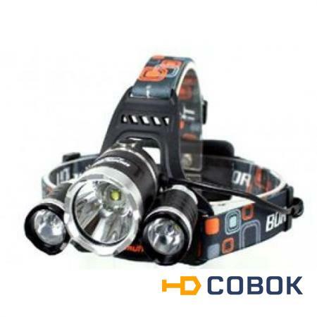 Фото Фонарь светодиодный налобный аккумуляторный (3 х1 LED