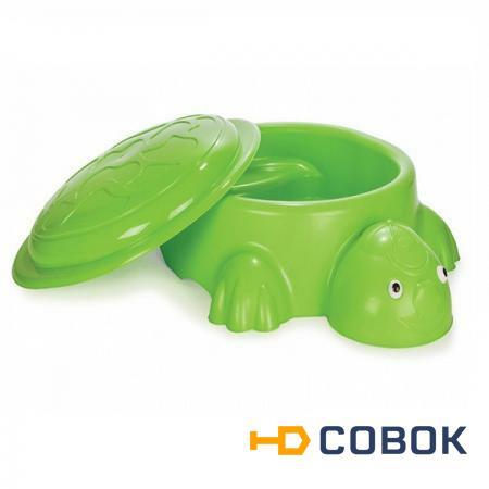 Фото Песочница Черепаха с крышкой и игрушками (цвета в ассортименте) (6097plsn)