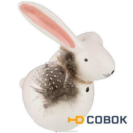 Фото Фигурка кролик перышко 8,5х5,5х11 см без упаковки
