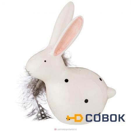 Фото Фигурка кролик перышко 11,6х7х16 см без упаковки