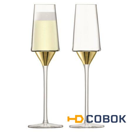 Фото Набор из 2 бокалов-флейт для шампанского space 210 мл золото (62746)