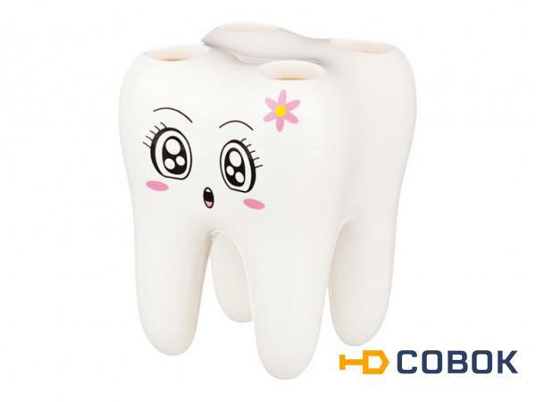 Фото Подставка для зубных щеток "зуб" 8*8*11 см. Ningbo Gold (143-136)