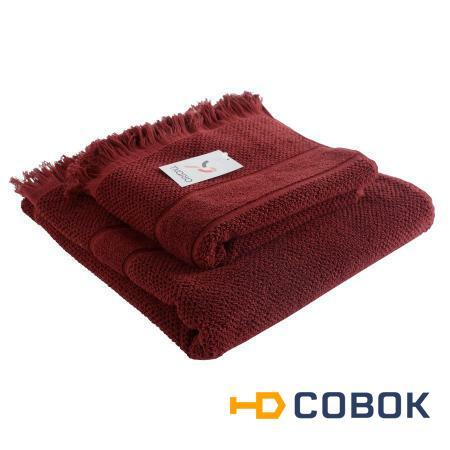 Фото Банное полотенце с бахромой бордового цвета essential 70х140 (63146)