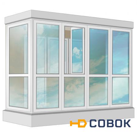Фото Остекление балкона ПВХ Veka в пол с отделкой ПВХ-панелями с утеплением 3.2 м П-образное