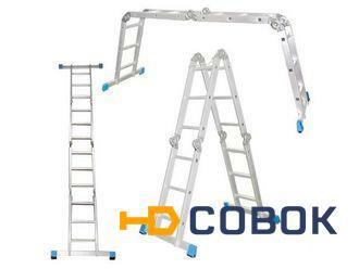Фото "Лестница-трансформер шарнирная" "Алюмет" (Т 433 - 4 секции по 3 ступени)