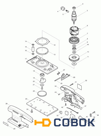 Фото Пружина Makita BO3700 п.27 4 фиксатора