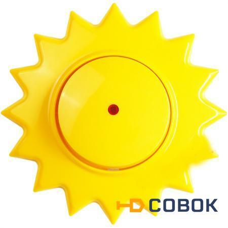 Фото DMLED Выключатель одноклавишный Солнце желтый