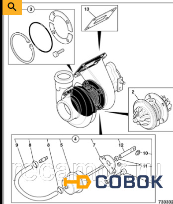 Фото Турбокомпрессор JCB 3CX 02/201940 Perkins