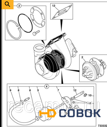 Фото Турбокомпрессор JCB 3CX 02/202400 Perkins