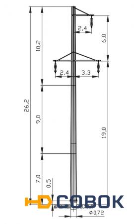 Фото Опора ЛЭП ПМ110-7ФP (проект 3.407.2-182.09)