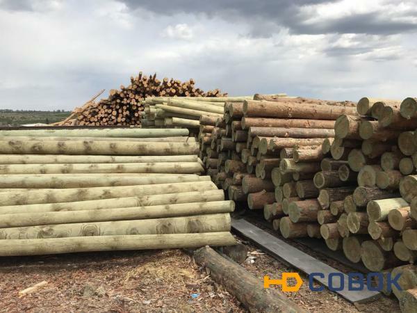 Фото Опора деревянная ЛЭП 6,5 м 140-160 мм пропитанная ГОСТ