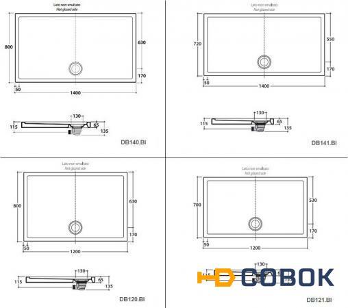 Фото Душевой поддон Globo Docciabella Shiny DB140.BI