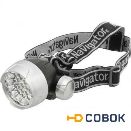 Фото Фонарь светодиодный NPT-H01-3AAA 25LED налобный пластик (94 946); 18626