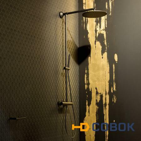 Фото CISAL Less New Настенная душевая система:термостатический смеситель для душа,верхний душ,ручной душ с держателем и шлангом