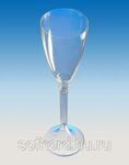 Фото №2 Бокал для вина 160 мл прозрачный кристалл на высокой ножке ПС (20 штук / упаковка