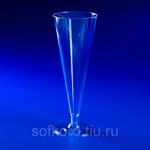фото Бокал для шампанского 150 мл "Конус" прозрачный кристалл на низкой ножке ПС (6 штук / упаковка