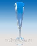фото Бокал для шампанского «Флюте» 160 мл прозрачный кристалл на высокой ножке ПС (20 штук / уп