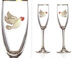 фото Набор бокалов для шампанского из 2 шт. с золотой каймой 170 мл. (802-510061)