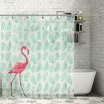 Фото №2 Шторки для ванной PRORAB Штора для ванной 180х180см Фламинго + кольца