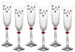 Фото №2 Набор бокалов для шампанского из 6 шт."елочные игрушки" 190 мл. высота=25 см. Bohemia Crystal (674-256)