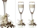 Фото №2 Набор бокалов для шампанского из 2 шт. с золотой каймой 170 мл. (802-510083)