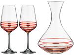 фото Набор для вина "wellness" (gold & red) графин + 2 бокала 1500/450 мл.высота=23/24 см. Bohemia Crystal (674-568)