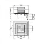 Фото №2 Сливной трап AlcaPlast APV3344 105x105/50/75 гидрозатвор мокрый/сухой