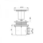 Фото №2 Сифон для душевого поддона AlcaPlast A48 с нержавеющей peшeткой