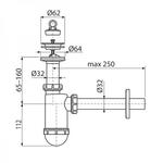 Фото №2 Сифон для раковины AlcaPlast A410 с донным клапаном