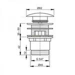 Фото №2 Донный клапан для раковины Alcaplast A390 click/clack с большой заглушкой